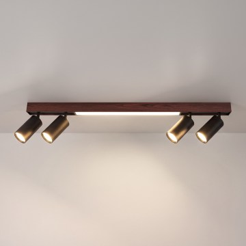BRILAGI - LED-kohdevalaisin SELE 4xGU10/30W/230V + LED/20W musta/tammi-dekor