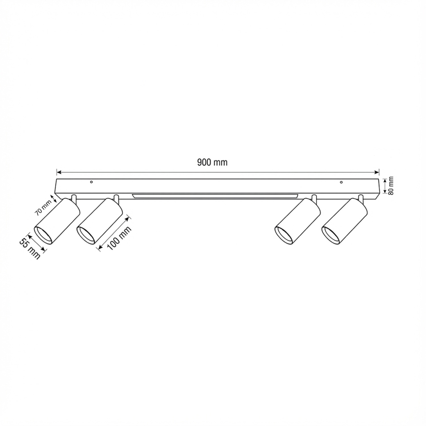 Brilagi - LED-kohdevalaisin SELE 4xGU10/30W/230V + LED/20W valkoinen