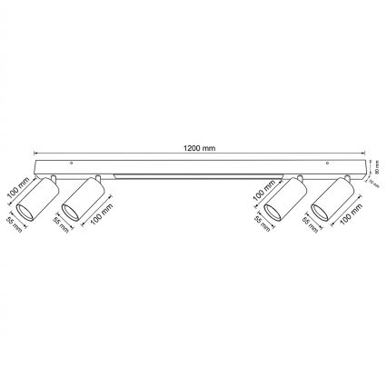 Brilagi - LED-kohdevalaisin SELE 4xGU10/30W/230V + LED/25W musta