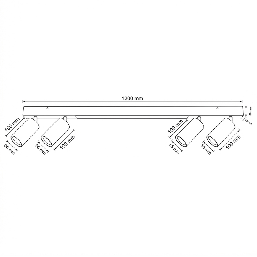 Brilagi - LED-kohdevalaisin SELE 4xGU10/30W/230V + LED/25W musta