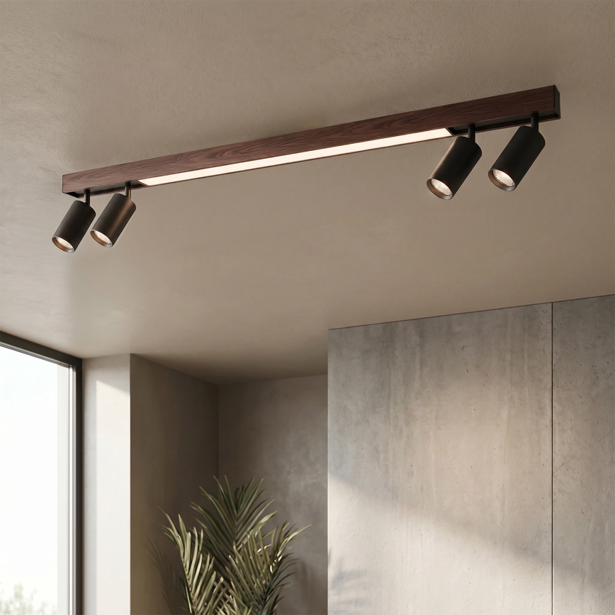 BRILAGI - LED-kohdevalaisin SELE 4xGU10/30W/230V + LED/25W musta/kirsikkakuosi