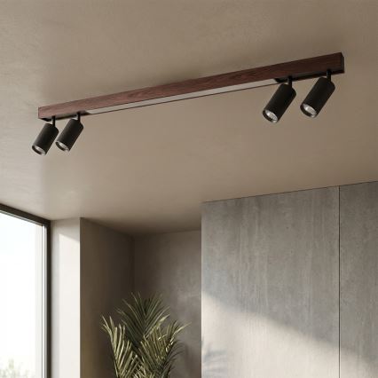 BRILAGI - LED-kohdevalaisin SELE 4xGU10/30W/230V + LED/25W musta/kirsikkakuosi