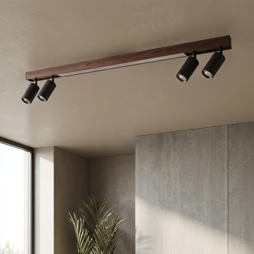 BRILAGI - LED-kohdevalaisin SELE 4xGU10/30W/230V + LED/25W musta/kirsikkakuosi