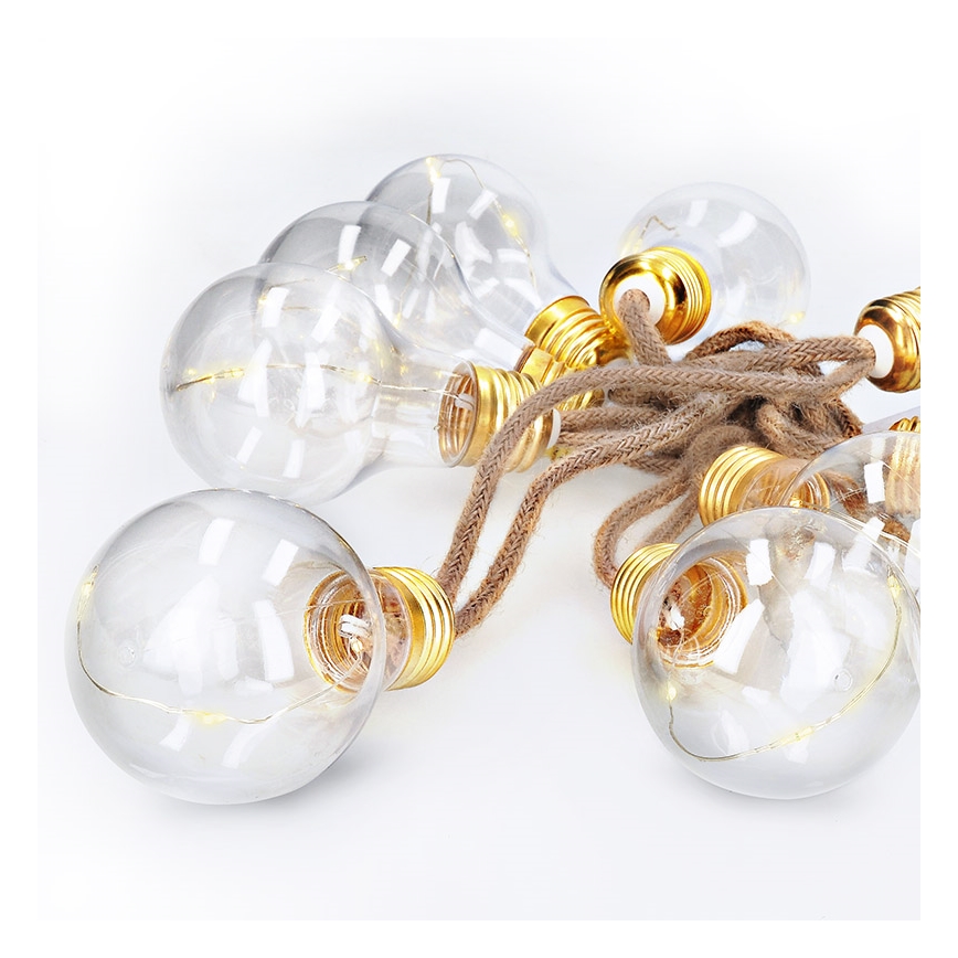 Brilagi - LED Koristeketju 10xLED/3xAA 1,8m lämmin valkoinen