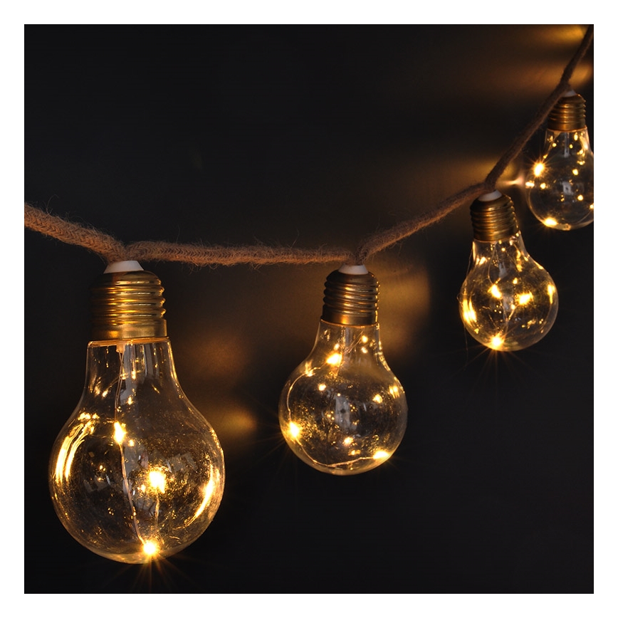 Brilagi - LED Koristeketju 10xLED/3xAA 1,8m lämmin valkoinen