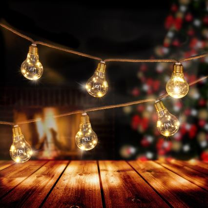 Brilagi - LED Koristeketju 10xLED/3xAA 1,8m lämmin valkoinen