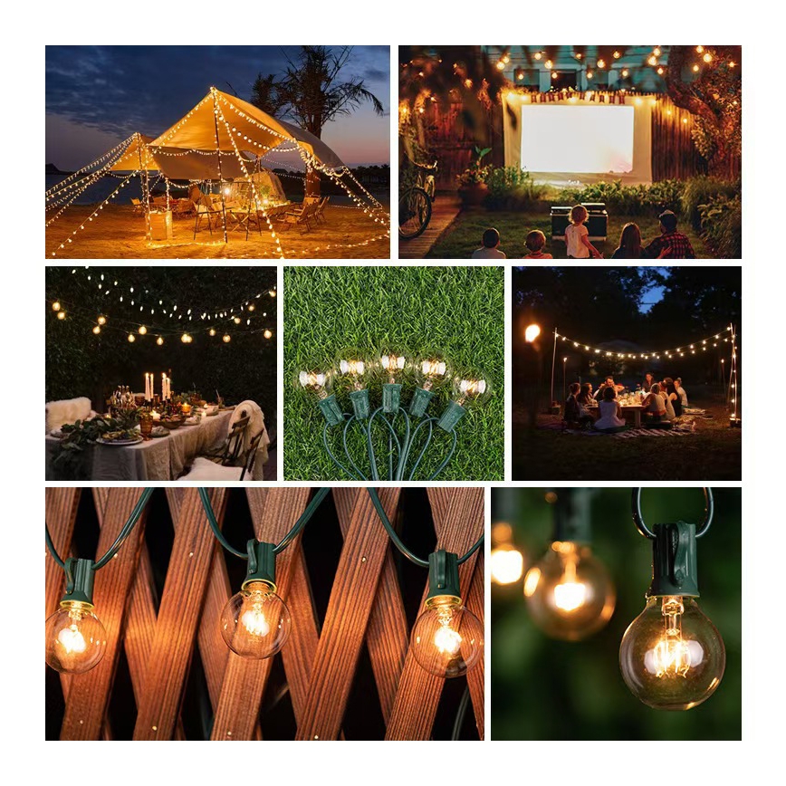 Brilagi - LED koristeketju ulkokäyttöön SEPPELE 25xE12 20m vihreä IP44 lämpimänvalkoinen