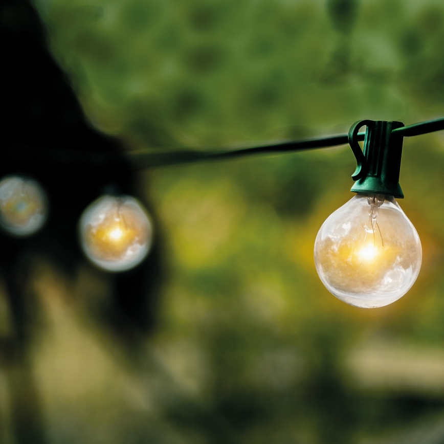 Brilagi - LED koristeketju ulkokäyttöön SEPPELE 25xE12 20m vihreä IP44 lämpimänvalkoinen