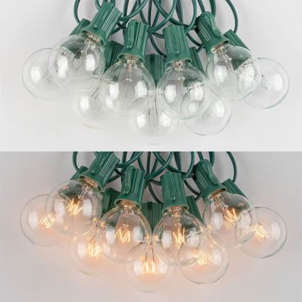Brilagi - LED ulkokäyttöön tarkoitettu koristevalosarja GIRLANDA 25xE12/0,8W/230V 20m vihreä IP44 lämmin valkoinen
