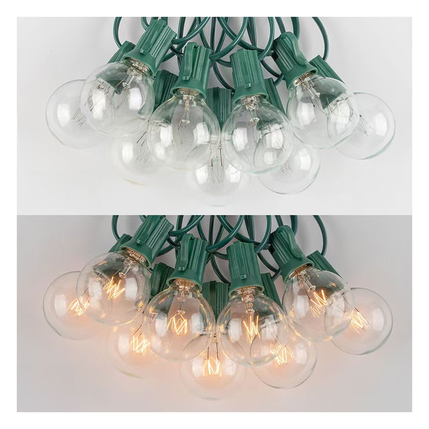 Brilagi - LED ulkokäyttöön tarkoitettu koristevalosarja GIRLANDA 25xE12/0,8W/230V 20m vihreä IP44 lämmin valkoinen