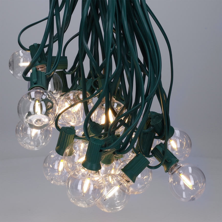 Brilagi - LED ulkokäyttöön tarkoitettu koristevalosarja GIRLANDA 25xE12/0,8W/230V 20m vihreä IP44 lämmin valkoinen