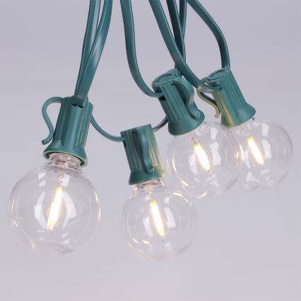 Brilagi - LED ulkokäyttöön tarkoitettu koristevalosarja GIRLANDA 25xE12/0,8W/230V 20m vihreä IP44 lämmin valkoinen