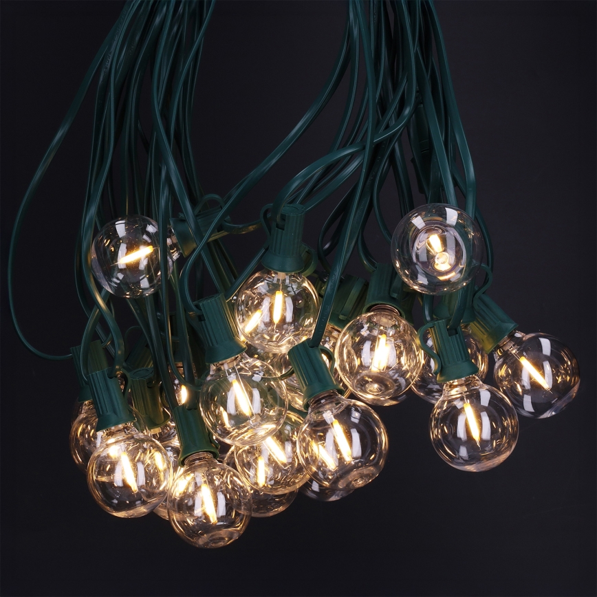 Brilagi - LED ulkokäyttöön tarkoitettu koristevalosarja GIRLANDA 25xE12/0,8W/230V 20m vihreä IP44 lämmin valkoinen