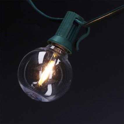 Brilagi - LED ulkokäyttöön tarkoitettu koristevalosarja GIRLANDA 25xE12/0,8W/230V 20m vihreä IP44 lämmin valkoinen