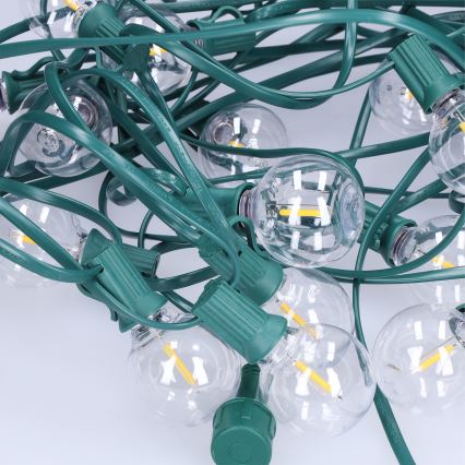 Brilagi - LED ulkokäyttöön tarkoitettu koristevalosarja GIRLANDA 25xE12/0,8W/230V 20m vihreä IP44 lämmin valkoinen