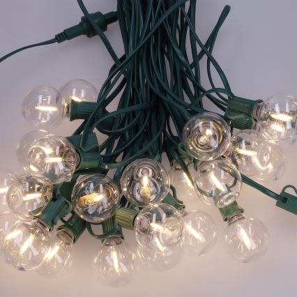 Brilagi - LED ulkokäyttöön tarkoitettu koristevalosarja GIRLANDA 25xE12/0,8W/230V 20m vihreä IP44 lämmin valkoinen