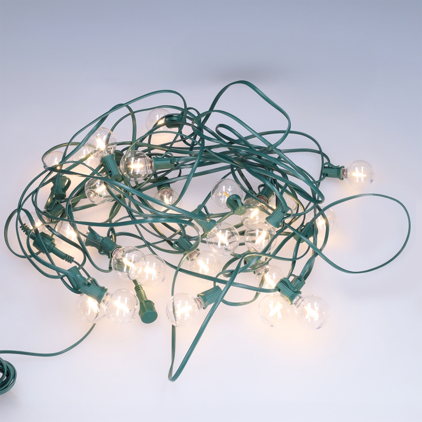 Brilagi - LED ulkokäyttöön tarkoitettu koristevalosarja GIRLANDA 25xE12/0,8W/230V 20m vihreä IP44 lämmin valkoinen