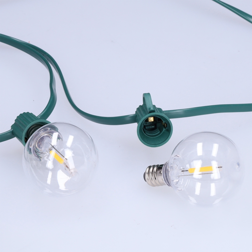 Brilagi - LED ulkokäyttöön tarkoitettu koristevalosarja GIRLANDA 25xE12/0,8W/230V 20m vihreä IP44 lämmin valkoinen