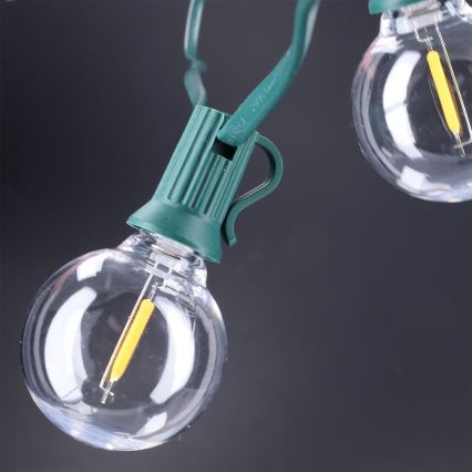 Brilagi - LED ulkokäyttöön tarkoitettu koristevalosarja GIRLANDA 25xE12/0,8W/230V 20m vihreä IP44 lämmin valkoinen