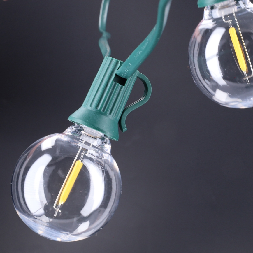 Brilagi - LED ulkokäyttöön tarkoitettu koristevalosarja GIRLANDA 25xE12/0,8W/230V 20m vihreä IP44 lämmin valkoinen