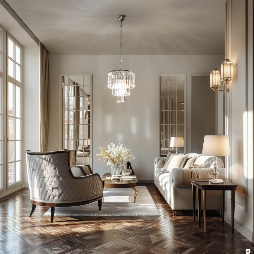 Brilagi - LED Kristalli-ketjukattokruunu MOZART 4xE14/40W/230V kiiltävä kromi