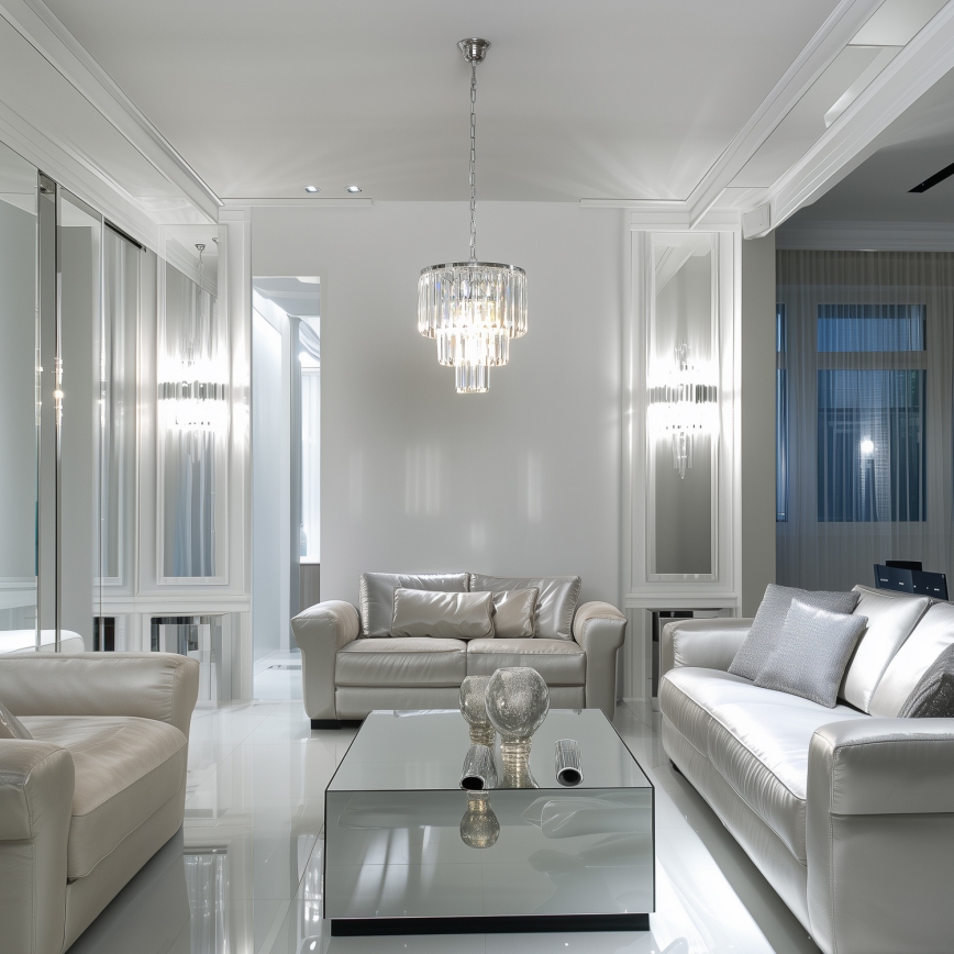 Brilagi - LED Kristalli-ketjukattokruunu MOZART 4xE14/40W/230V kiiltävä kromi