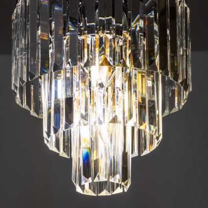 Brilagi - LED Kristalli-ketjukattokruunu MOZART 4xE14/40W/230V kiiltävä kromi