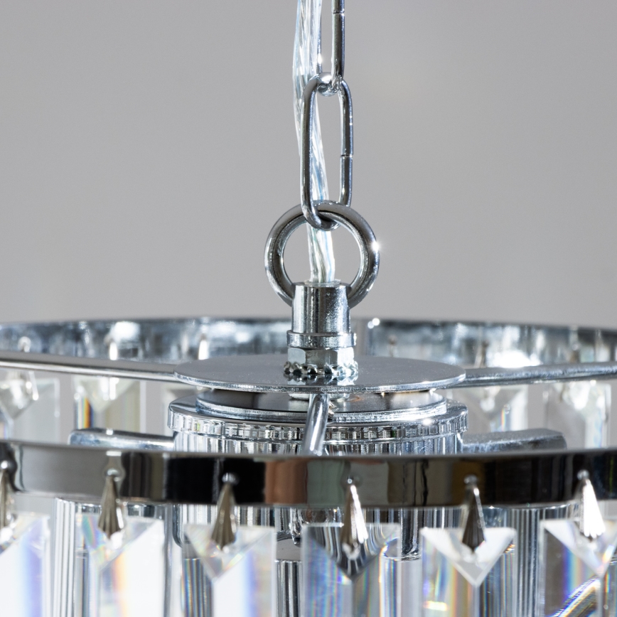 Brilagi - LED Kristalli-ketjukattokruunu MOZART 4xE14/40W/230V kiiltävä kromi