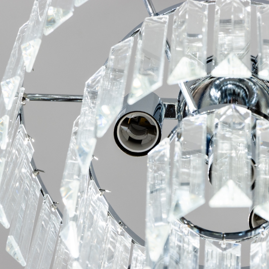 Brilagi - LED Kristalli-ketjukattokruunu MOZART 4xE14/40W/230V kiiltävä kromi