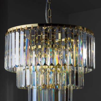 Brilagi - LED Kristalli-ketjukattokruunu MOZART 5xE14/40W/230V kulta