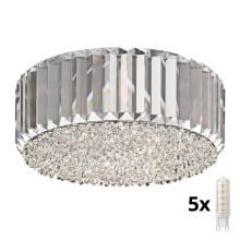 Brilagi - LED Kristallikattovalaisin GLAMOUR 5xG9/42W/230V