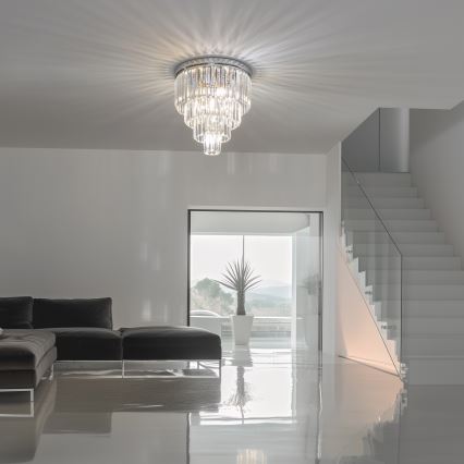 Brilagi - LED-kristallinen kattovalaisin MOZART 5xE14/40W/230V, halkaisija 40 cm, kiiltävä kromi