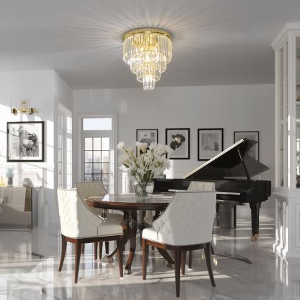 Brilagi - LED-kristallikattovalaisin MOZART 5xE14/40W/230V, halkaisija 40 cm, kultainen