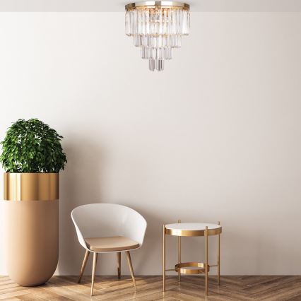 Brilagi - LED-kristallikattovalaisin MOZART 5xE14/40W/230V, halkaisija 40 cm, kultainen