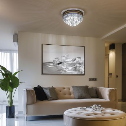 Brilagi - VELURE LED-kristallikattovalaisin 5xE14/40W/230V, halkaisija 46 cm, musta