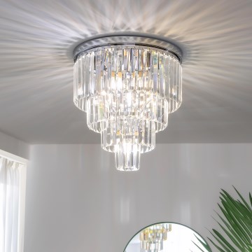 Brilagi - LED-kristallinen kattovalaisin MOZART 5xE14/40W/230V, halkaisija 40 cm, kiiltävä kromi