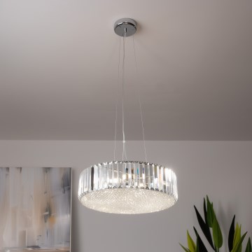 Brilagi - LED-kristalliriippuvalaisin vaijerilla GLAMOUR 5xG9/42W/230V