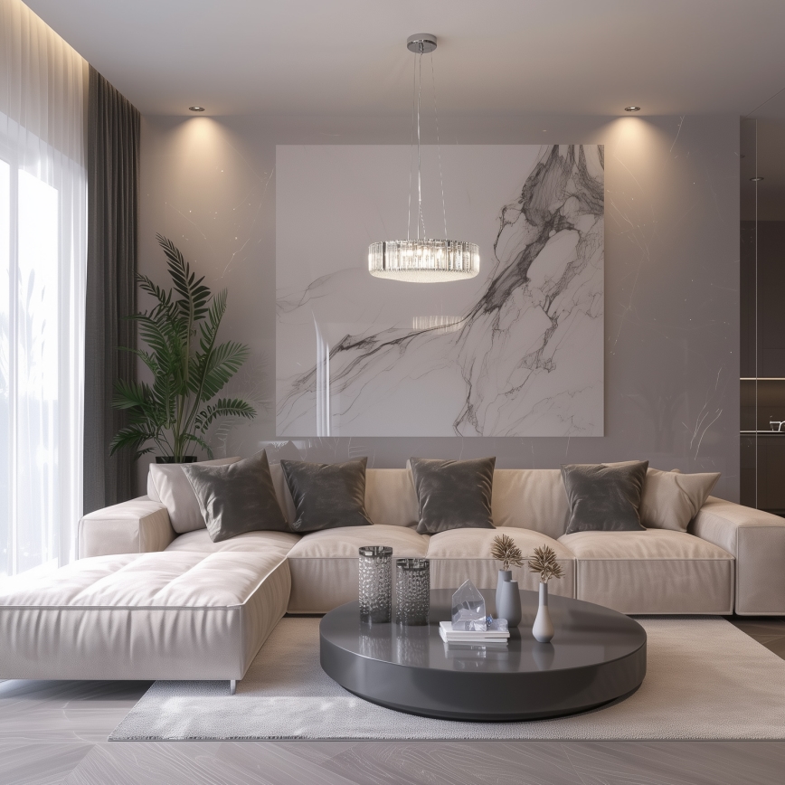 Brilagi - LED-kristalliriippuvalaisin vaijerilla GLAMOUR 5xG9/42W/230V