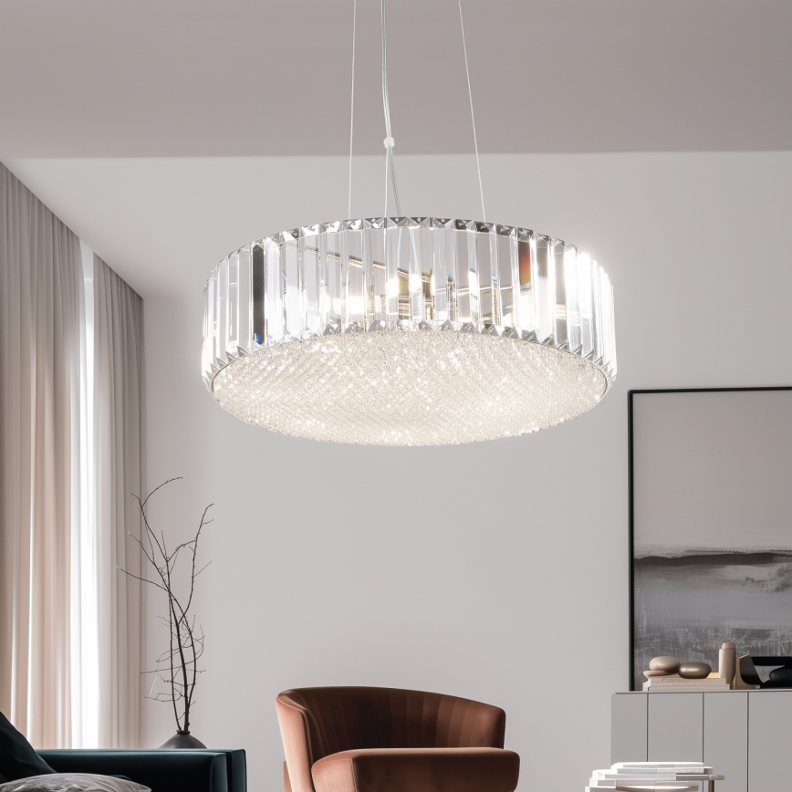 Brilagi - LED-kristalliriippuvalaisin vaijerilla GLAMOUR 5xG9/42W/230V