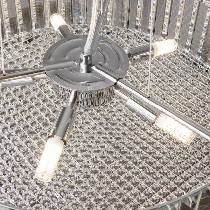 Brilagi - LED-kristalliriippuvalaisin vaijerilla GLAMOUR 5xG9/42W/230V