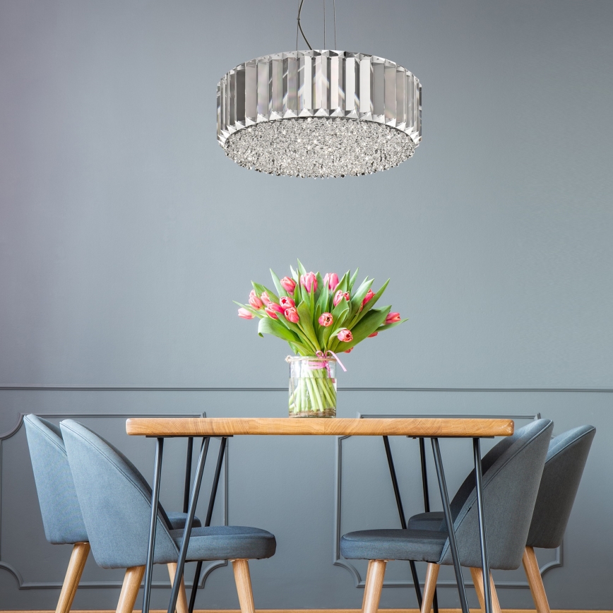 Brilagi - LED-kristalliriippuvalaisin vaijerilla GLAMOUR 5xG9/42W/230V