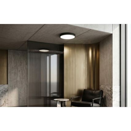 BRILAGI - LED-kattovalaisin kylpyhuoneeseen liiketunnistimella ZENNA LED/24W/230V Ø 35 cm IP44 musta + kaukosäädin