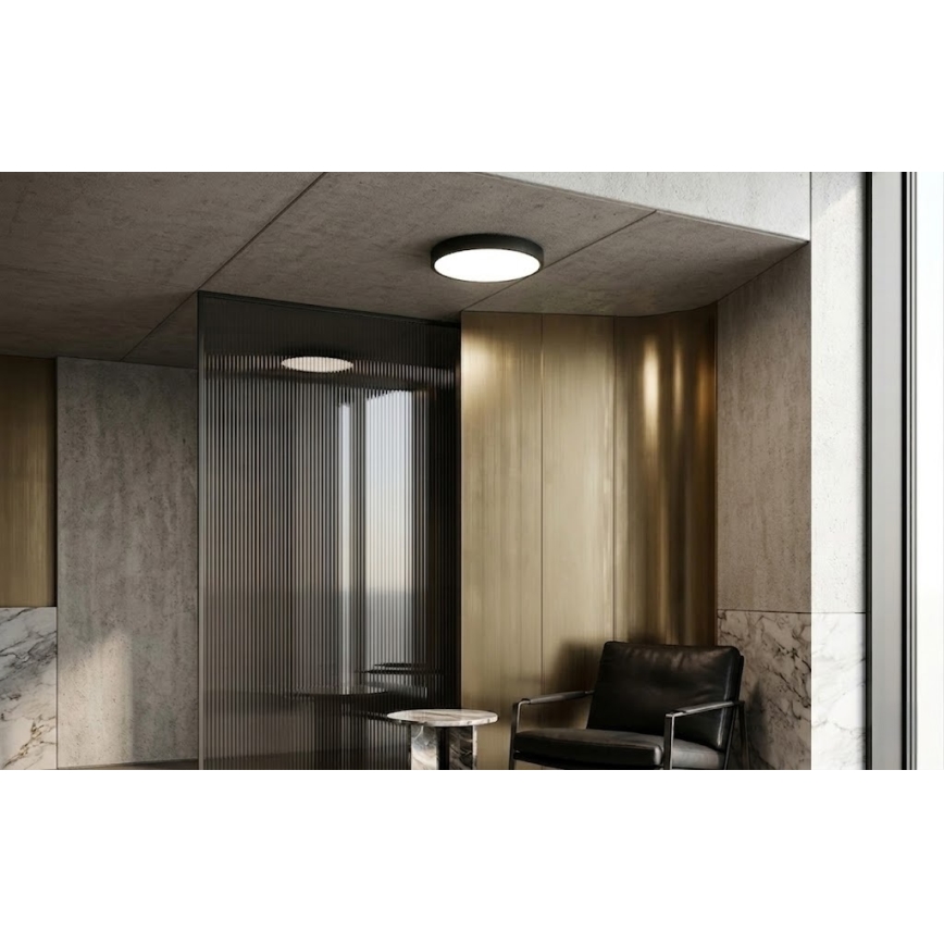 BRILAGI - LED-kattovalaisin kylpyhuoneeseen liiketunnistimella ZENNA LED/24W/230V Ø 35 cm IP44 musta + kaukosäädin
