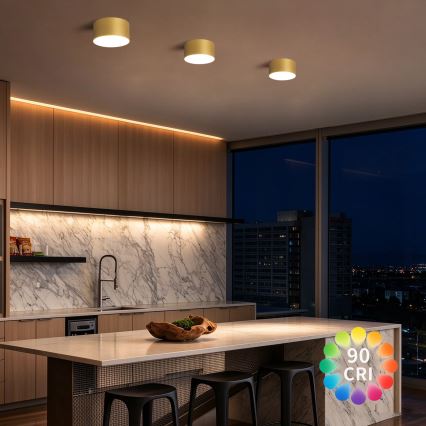 BRILAGI - LED-kylpyhuoneen kattovalaisin FORIS LED/14W/230V halkaisija 12 cm kultainen IP44