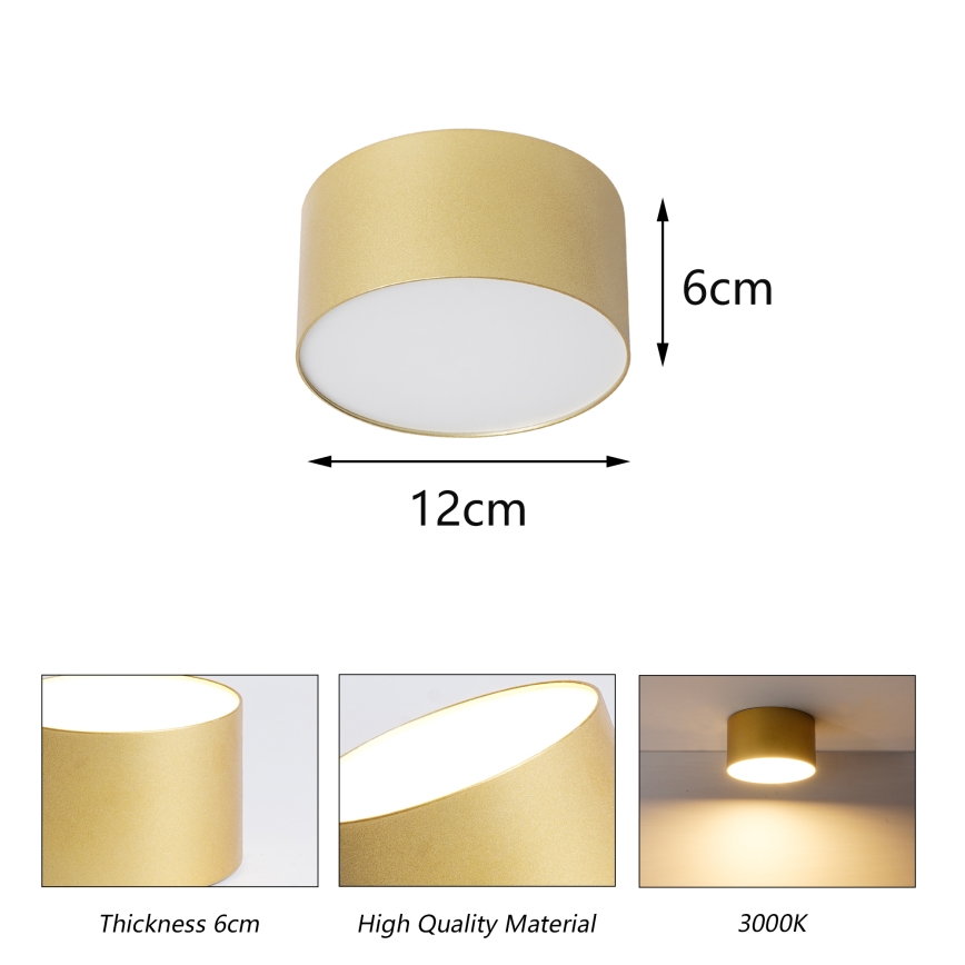 BRILAGI - LED-kylpyhuoneen kattovalaisin FORIS LED/14W/230V halkaisija 12 cm kultainen IP44