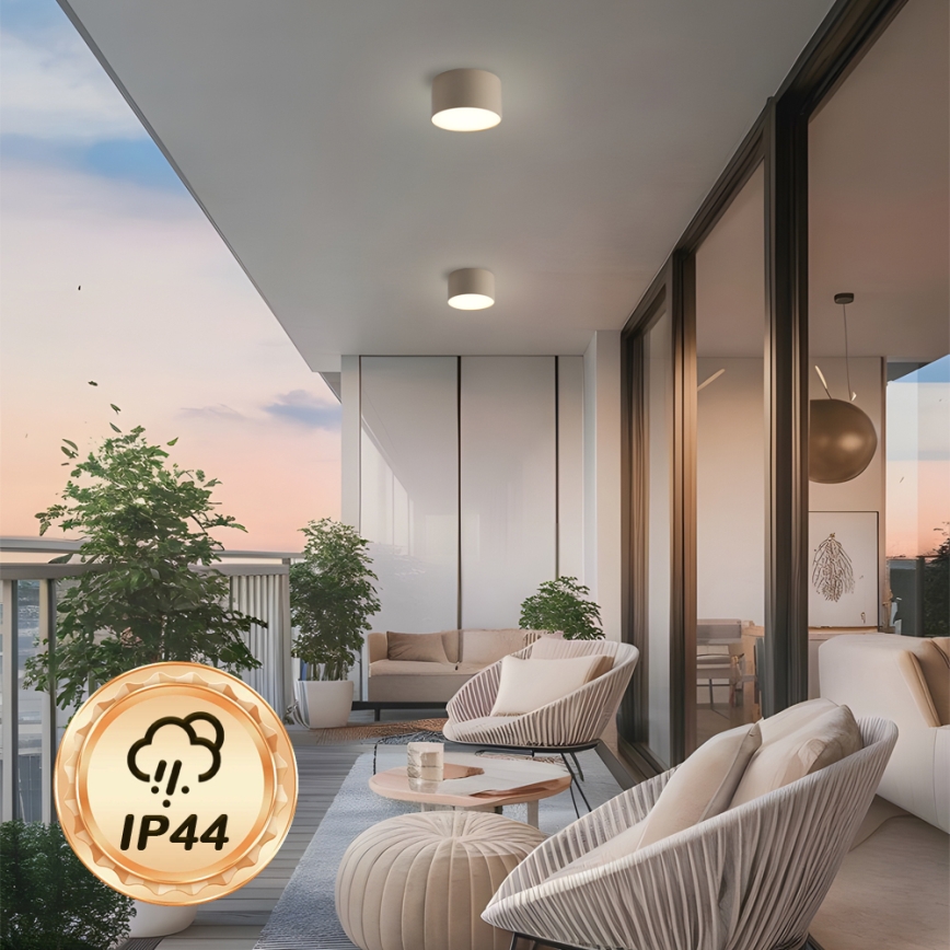 Brilagi - FORIS LED-kattovalaisin kylpyhuoneeseen, 9W/230V, Ø 9 cm, beige, IP44, CRI 90