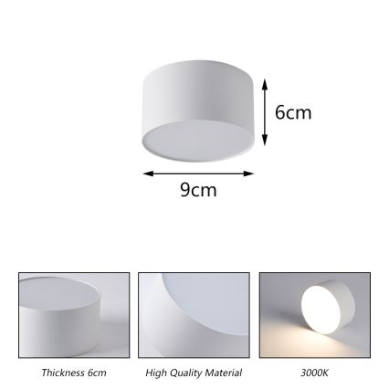 Brilagi - LED-kylpyhuoneen kattovalaisin FORIS LED/9W/230V Ø 9 cm valkoinen IP44