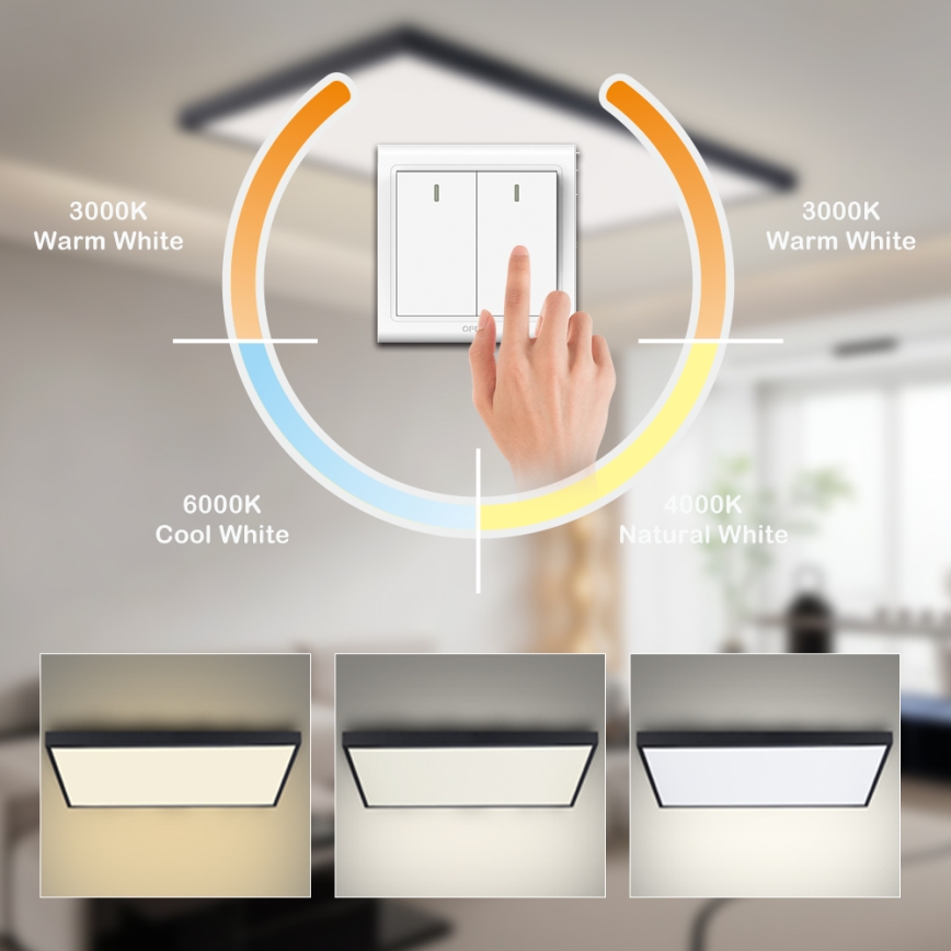 Brilagi - Kylpyhuoneen LED-kattovalaisin FRAME LED/96W/230V 120x60 cm 3000/4000/6000K IP44 musta