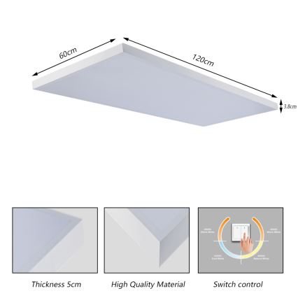 Brilagi - LED-kylpyhuoneen kattovalaisin FRAME LED/96W/230V 120x60 cm 3000/4000/6000K IP44 valkoinen