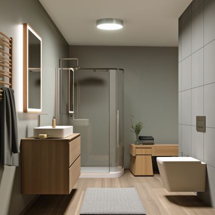 Brilagi - LED-kylpyhuoneen kattovalaisin POOL LED/24W/230V 3000/4000/5500K Ø 30 cm IP54 mattakromi